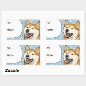 Vrolijk Kerstmis Rode Shiba Inu Gift Label (Vel)