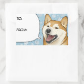 Vrolijk Kerstmis Rode Shiba Inu Gift Label (Tas)