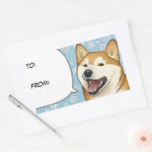 Vrolijk Kerstmis Rode Shiba Inu Gift Label (Envelop)