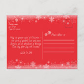 Vrolijk Kerstmis Rode Sneeuwvlokken Gepersonalisee Feestdagenkaart (Achterkant)