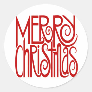 Vrolijk Kerstmis Rode Sticker
