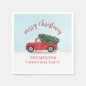 Vrolijk Kerstmis Rode Truck Custom Servet (Voorkant)