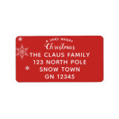 Vrolijk Kerstmis Rode vakantie retour adreslabels Etiket (Voorkant)