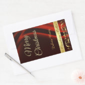 Vrolijk Kerstmis Rode Vakantie Scroll Wijn Rechthoekige Sticker (Envelop)