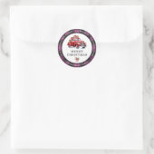 Vrolijk Kerstmis Rode Vrachtwagen Plaid Retouradre Ronde Sticker (Tas)