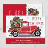 Vrolijk Kerstmis Rode Vrachtwagen Vakantie Verhui Aankondiging (Voorkant / Achterkant)