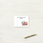 Vrolijk Kerstmis  Rode Vrachtwagen Waterverf Post-it® Notes (Op bureau)