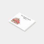 Vrolijk Kerstmis Rode Vrachtwagen Waterverf Post-it® Notes (Schuin)
