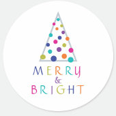 Vrolijk & Kerstmis Ronde Sticker