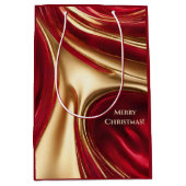 Vrolijk Kerstmis-Rood en Goud- Medium Cadeauzakje (Voorkant)