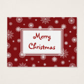 Vrolijk Kerstmis Rood en Wit Sneeuwvlokken Gift La Visitekaartjes (Achterkant)