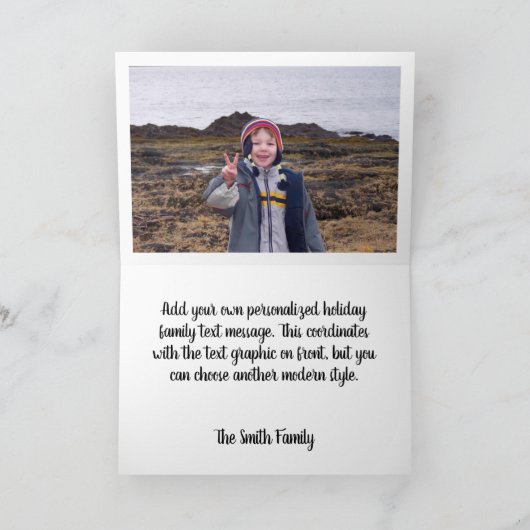 Vrolijk Kerstmis Rood en Zwart Buffel Plaid Texas Feestdagen Kaart (Binnen)