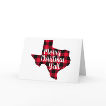 Vrolijk Kerstmis Rood en Zwart Buffel Plaid Texas