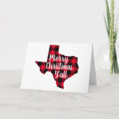 Vrolijk Kerstmis Rood en Zwart Buffel Plaid Texas Feestdagen Kaart (Voorkant)