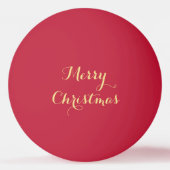 Vrolijk Kerstmis Rood Goud Xmas Tafeltennis Bier Pingpongbal (Voorkant)