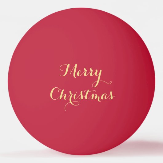 Vrolijk Kerstmis Rood Goud Xmas Tafeltennis Bier Pingpongbal (Voorkant)