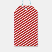Vrolijk Kerstmis Rood Grijs Gnome Nordic Stripe Cadeaulabel (Achterkant)