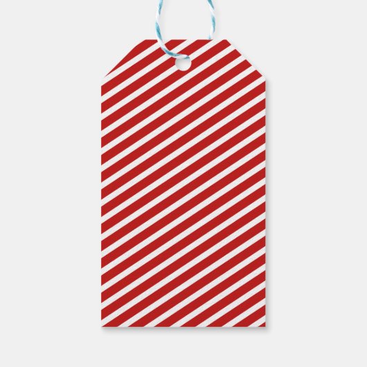 Vrolijk Kerstmis Rood Grijs Gnome Nordic Stripe Cadeaulabel (Achterkant)