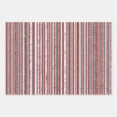 Vrolijk Kerstmis Rood Grijs Winter Inpakpapier Vel (Voorkant 3)