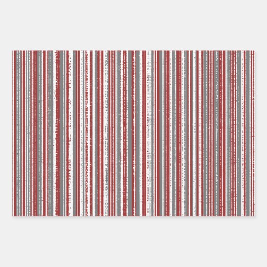 Vrolijk Kerstmis Rood Grijs Winter Inpakpapier Vel (Voorkant 3)