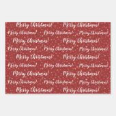 Vrolijk Kerstmis Rood Grijs Winter Inpakpapier Vel (Voorkant)