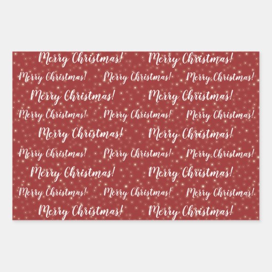 Vrolijk Kerstmis Rood Grijs Winter Inpakpapier Vel (Voorkant)