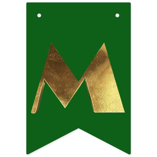 Vrolijk Kerstmis Rood Groen Gouden Tekst Typografi Vlaggetjes (Tweede vlag)