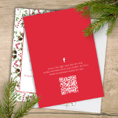 Vrolijk Kerstmis Rood Groen Pinecone Partij QR Cod Kaart