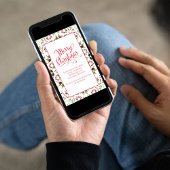 Vrolijk Kerstmis Rood Groen Pinecone Patroon Party Kaart