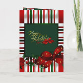 Vrolijk Kerstmis Rood Groen Plaid Kaart (Achterkant)