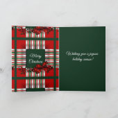 Vrolijk Kerstmis Rood Groen Plaid Kaart (Binnen)