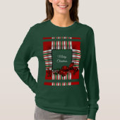 Vrolijk Kerstmis Rood Groen Plaid T-shirt (Voorkant)