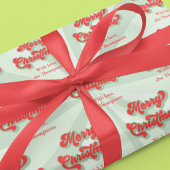 Vrolijk Kerstmis Rood Groen Retro Custom Cadeaupapier