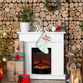 Vrolijk Kerstmis Rood Groen Retro Leuke Typografie Kleine Kerstsok