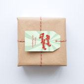 Vrolijk Kerstmis Rood Groen Whimsical Retro Custom Cadeaulabel