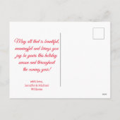 Vrolijk Kerstmis rood neon handschrift foto Feestdagenkaart (Achterkant)