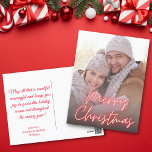 Vrolijk Kerstmis rood neon handschrift foto Feestdagenkaart<br><div class="desc">vrolijke kerst rood neon handschrift foto Vakantie Briefkaart twee zijdige kaart,  op de achterkant vakantie bericht.</div>