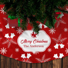 Vrolijk Kerstmis Rood Patroon Kerstbel Kerstboom Rok