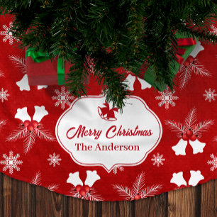 Vrolijk Kerstmis Rood Patroon Kerstbel Kerstboom Rok