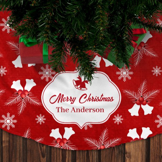 Vrolijk Kerstmis Rood Patroon Kerstbel Kerstboom Rok