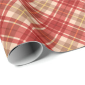 Vrolijk Kerstmis Rood Plaid Patroon Cadeaupapier (Rol Hoek)