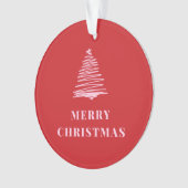 Vrolijk Kerstmis, Rood, Roze, Kerstboom Ornament (voorkant)
