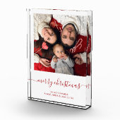 Vrolijk kerstmis rood script minimalistisch fotobl fotoblokken (Rechts)