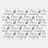 Vrolijk Kerstmis rood wit zwart maretak schattig Inpakpapier Vel (Voorkant 3)