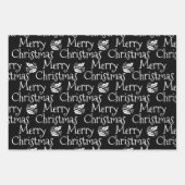 Vrolijk Kerstmis rood wit zwart maretak schattig Inpakpapier Vel (Voorkant 2)