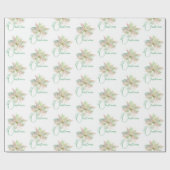 Vrolijk Kerstmis Roze Goud Salie Pastel Poinsettia Cadeaupapier (Vlak)