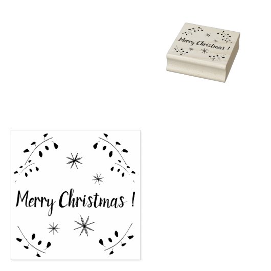 Vrolijk Kerstmis rubberstempel, Kerstmis Rubberstempel (Gestempeld)