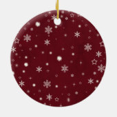 Vrolijk Kerstmis Ruby Wijn Familie Foto Keramisch Ornament (Achterkant)