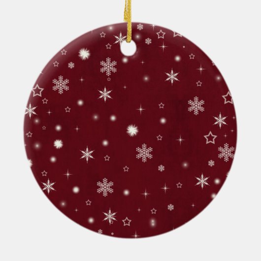 Vrolijk Kerstmis Ruby Wijn Familie Foto Keramisch Ornament (Achterkant)