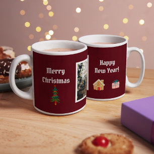 Vrolijk Kerstmis Ruby Wijn Familie Foto Koffiemok